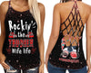 Rockin' the Trucker wife life Criss-Cross Tank Top TTM