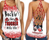Rockin' the trucker wife life 02 Criss-Cross Tank Top TTM