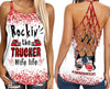 Rockin' the Trucker wife life Criss-Cross Tank Top TTM