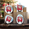 Cute Pig Christmas Ornament Farm Animal Ceramic Ornament 2 sided Christmas Tree Hanging Decor Xmas Gift HN