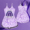 I Wear Purple For My Mom Alzheimer's Awareness Rompers Rainbow Bleached Alzheimers Gifts for Mom HN