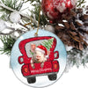 Cute Pig Christmas Ornament Farm Animal Ceramic Ornament 2 sided Christmas Tree Hanging Decor Xmas Gift HN