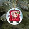 Cute Pig Christmas Ornament Farm Animal Ceramic Ornament 2 sided Christmas Tree Hanging Decor Xmas Gift HN