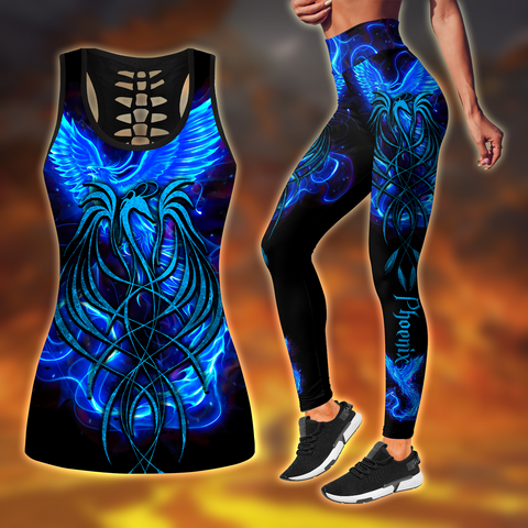 Women Phoenix Tank top Legging BlueRoyal Blue Phoenix Tattoo Combo Legging + Tank Limited by SUN AM250502
