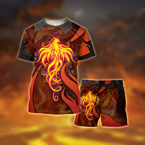 Men Phoenix Shorts Red Phoenix Power 3D All Over Printed T-Shirt by SUN AM180501