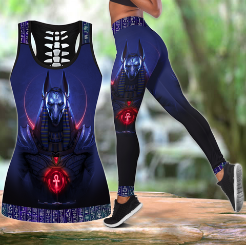 Women Tank Top Anubis Blue Ancient Egyptian Mythology Culture Combo Legging Tank