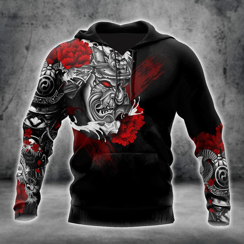 Men Samurai Hoodie Premium 3D Printed Samurai Tatoo Shirts MEI