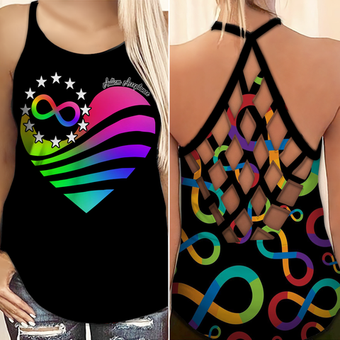 Autism Awareness Criss Cross Tank Top Autism Acceptance Autism Awareness Shirts Autism Awareness Gift Idea HT