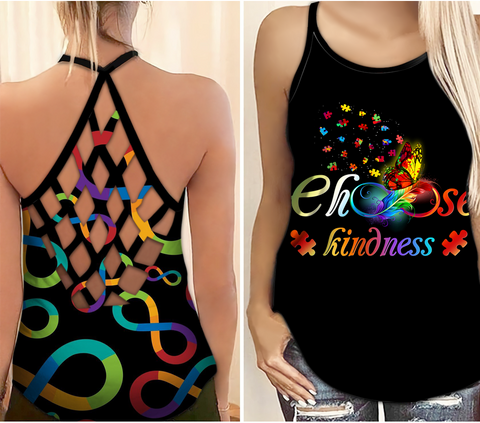 Autism Awareness Criss Cross Tank Top Choose Kindness Autism Awareness Shirts Autism Awareness Gift Idea HT