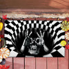 FUNNY SKULL ILLUSION DOORMAT