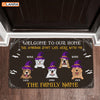 Personalized Welcome To Our Home Doormat Dog Witch Halloween Decorations Home Decor Mat HT