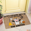 Personalized Cow It's Freakin' Bats I Love Halloween Doormart Dairy Cow Halloween Decorations Home Decor Mat HT