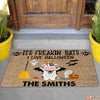Personalized Cow It's Freakin' Bats I Love Halloween Doormart Dairy Cow Halloween Decorations Home Decor Mat HT