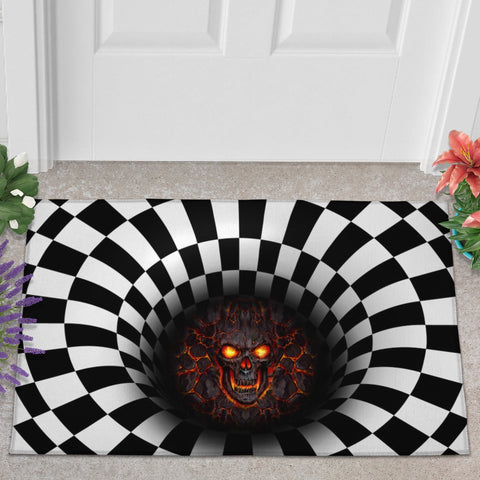 SKULL ILLUSION DOORMAT