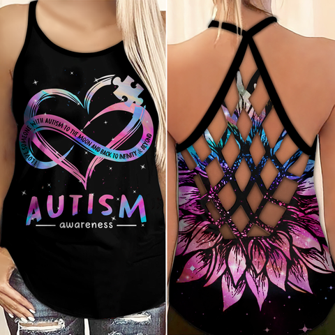 Love Someone With Autism Awareness Criss Cross Tank Top Autism Awareness Shirts Autism Awareness Gift HT