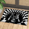 FUNNY SKULL ILLUSION DOORMAT