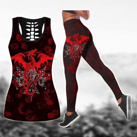 Women Dragon Tank top Legging Dragon Celtic Tattoo Style Combo Legging + Tank Limited by SUN AM190621