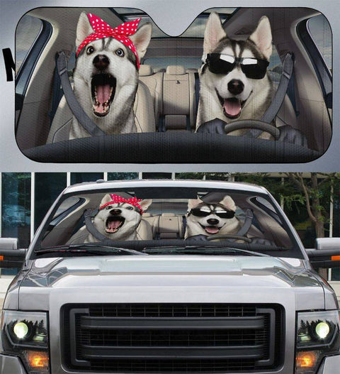 Couple Husky Sun Shade