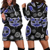 Fractal Cat Bird and Skulls Hoodie Dress TL
