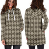 Chocolate Argyle Womens Hoodie Dress TL