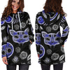 Fractal Cat Bird and Skulls Hoodie Dress TL