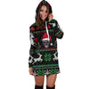 Skull Gift Ugly Christmas Santa Skull Black Hoodie Dress