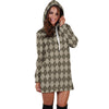 Chocolate Argyle Womens Hoodie Dress TL