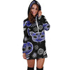 Fractal Cat Bird and Skulls Hoodie Dress TL
