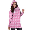 Pink Argyle Women's Hoodie Dress