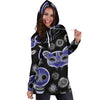 Fractal Cat Bird and Skulls Hoodie Dress TL