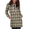 Chocolate Argyle Womens Hoodie Dress TL