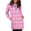 Pink Argyle Women's Hoodie Dress