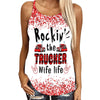 Rockin' the Trucker wife life Criss-Cross Tank Top TTM