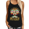 Yoga I'm mostly peace love and light Criss-Cross Tank Top TTM