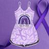 I Wear Purple For My Mom Alzheimer's Awareness Rompers Rainbow Bleached Alzheimers Gifts for Mom HN