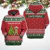 I Hate People Christmas Bear Hoodie