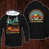 If A Bear Chases Us I’m Tripping You I Hate People Black Camping Shirt