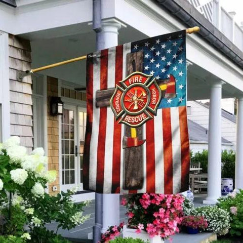 Firefighter Jesus Cross Flag