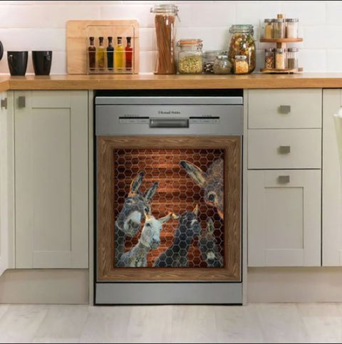 Donkey Decor Kitchen Dishwasher Cover Donkey Barn Dishwasher Cover Gifts for Farmers HT