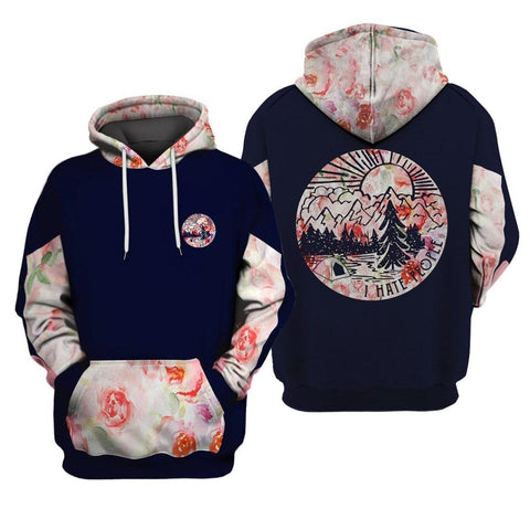 I Hate People Floral Patterns 3D All Over Printed Shirt Camping Hoodie, Zip Hoodie, Sweater, Tee