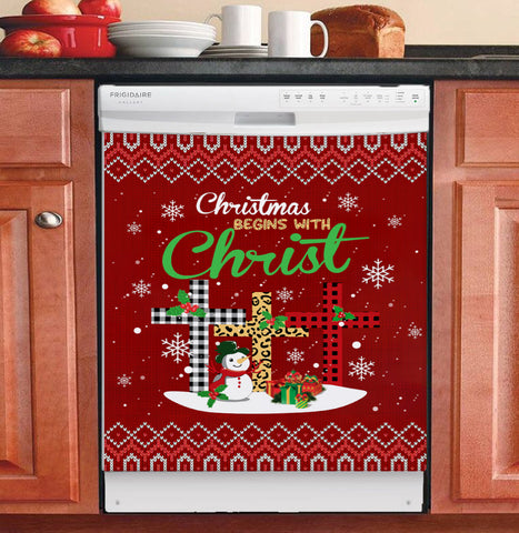Christmas Begins With Christ Dishwasher Cover Christmas Home Decor Christmas Gift for Mom Christian Gift HT