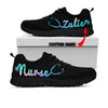 Nurse Running Black Sole Sneakers Custom Name Sneakers