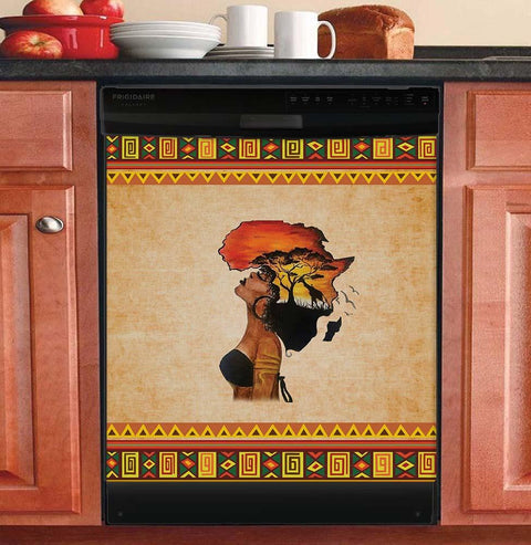 Black African Dishwasher Cover