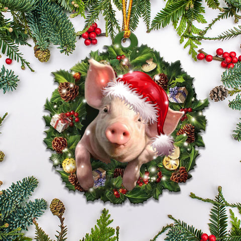 Pig Farmhouse Christmas gift for pig lover Ornament TTM