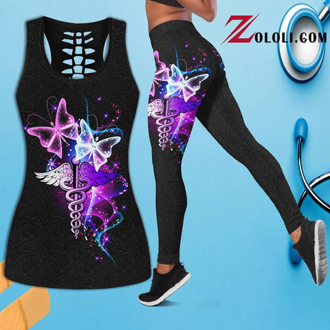 Nurse and butterfly tank top legging TTM