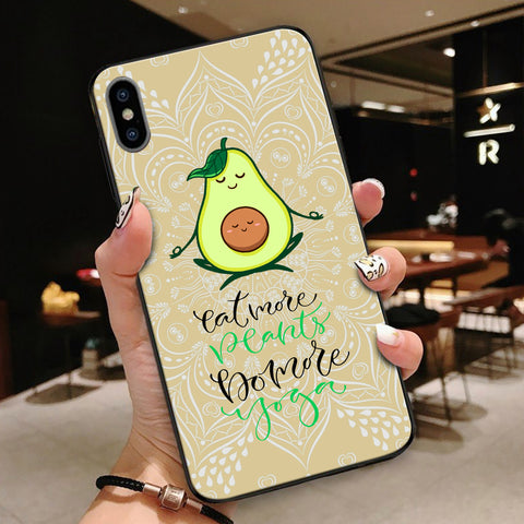 Eat more plants do more yoga cute meditate avocado phonecase gift for vegan gift for yogis TD