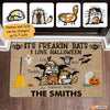 Personalized It's Freakin' Bats I Love Halloween Cats Doormat Halloween Decorations Home Decor Mat HT