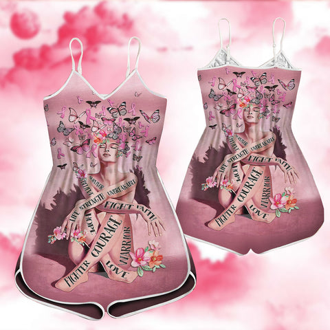 Butterfly Girl Hope Love Warrior Fight Faith Strength Breast Cancer HN