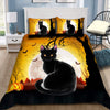 Halloween Bedspread Halloween Black Cat 3D Bedding Set