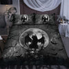Halloween Bedspread Black Cat and Skull Halloween Bedding Set